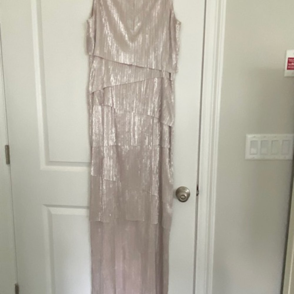 Alexa Marie Silver Pink Shimmery Formal Dress